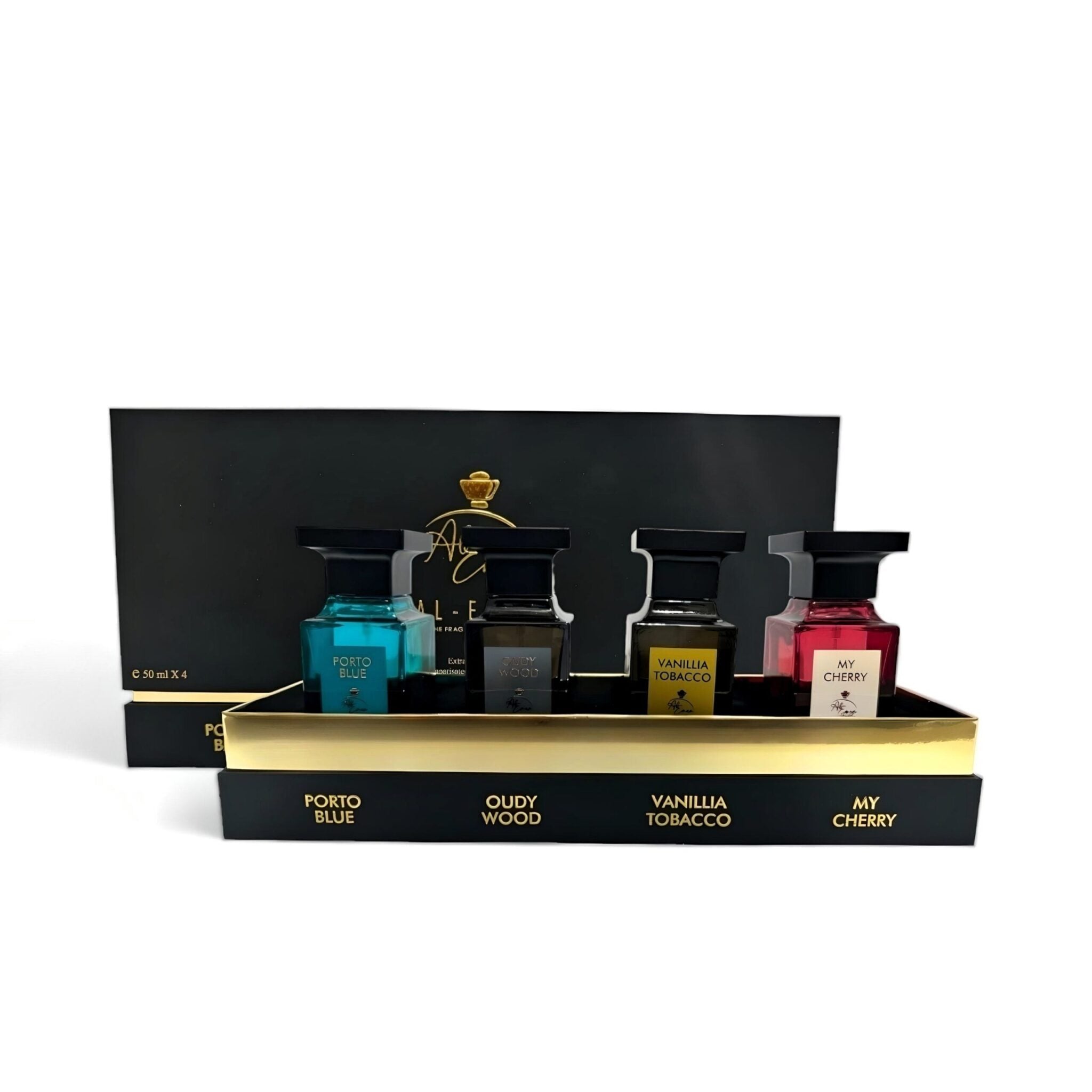 AL-EMAM Black 4 Piece Perfume Gift Set (4 x 50ml Extrait De Parfum) - fragrance