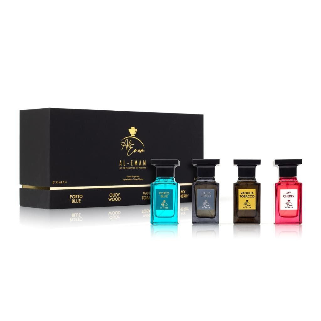 AL-EMAM Black 4 Piece Perfume Gift Set (4 x 50ml Extrait De Parfum) - fragrance