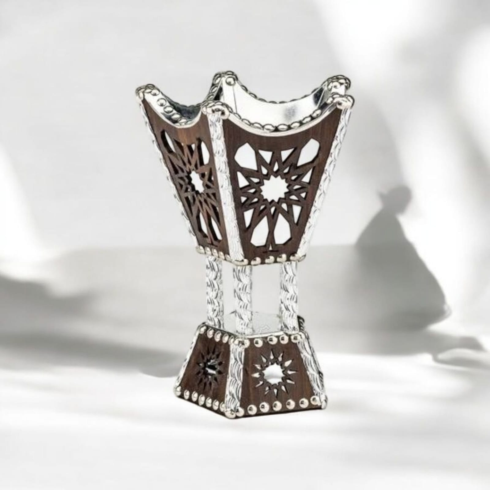 Large Syrian Handmade Wooden Bakhoor Burner 16x26cm - Traditional Incense Burner - Incense Burner