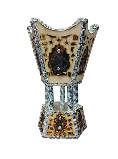 Large Syrian Handmade Wooden Bakhoor Burner 16x26cm - Traditional Incense Burner - Incense Burner