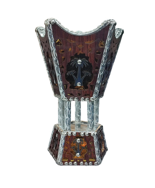 Large Syrian Handmade Wooden Bakhoor Burner 16x26cm - Traditional Incense Burner - Incense Burner