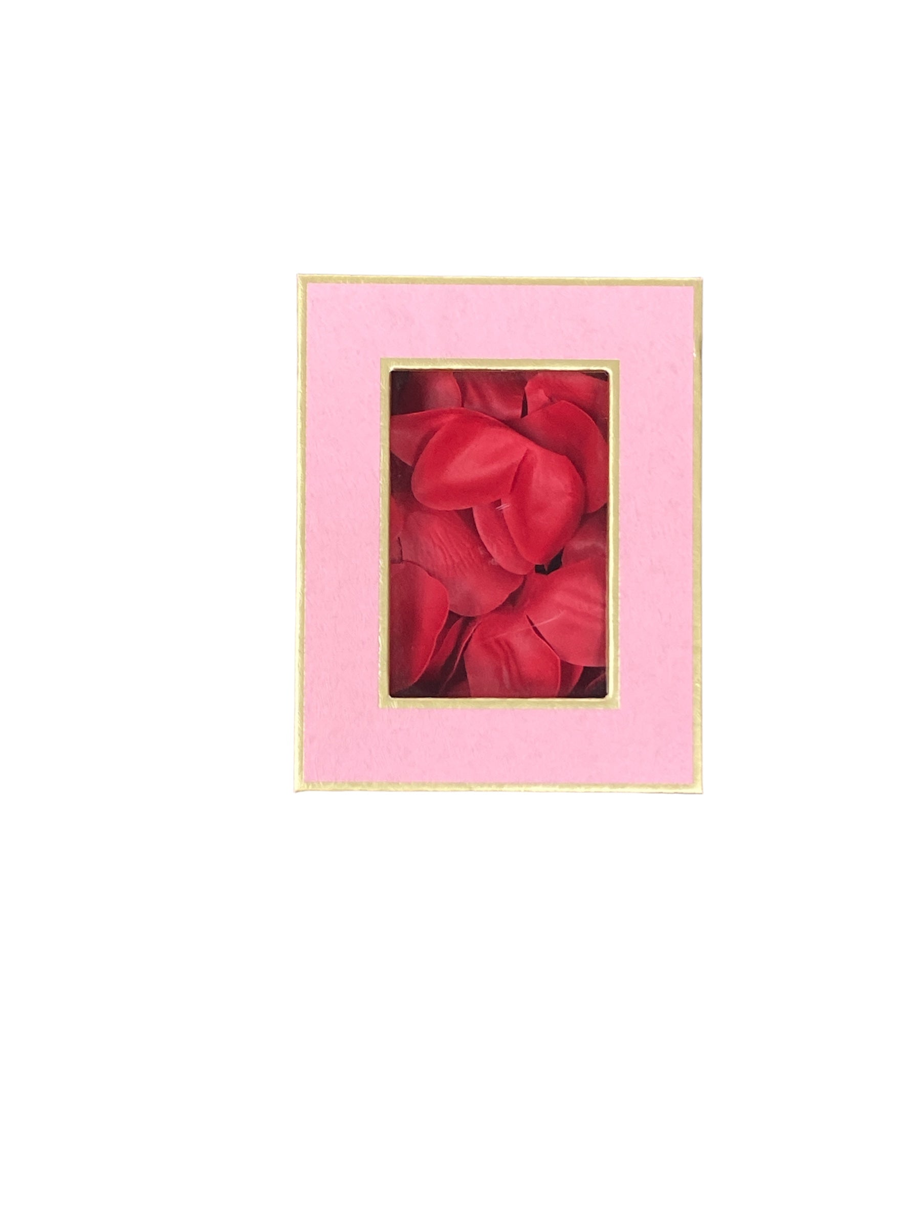 Pink gift box red petals